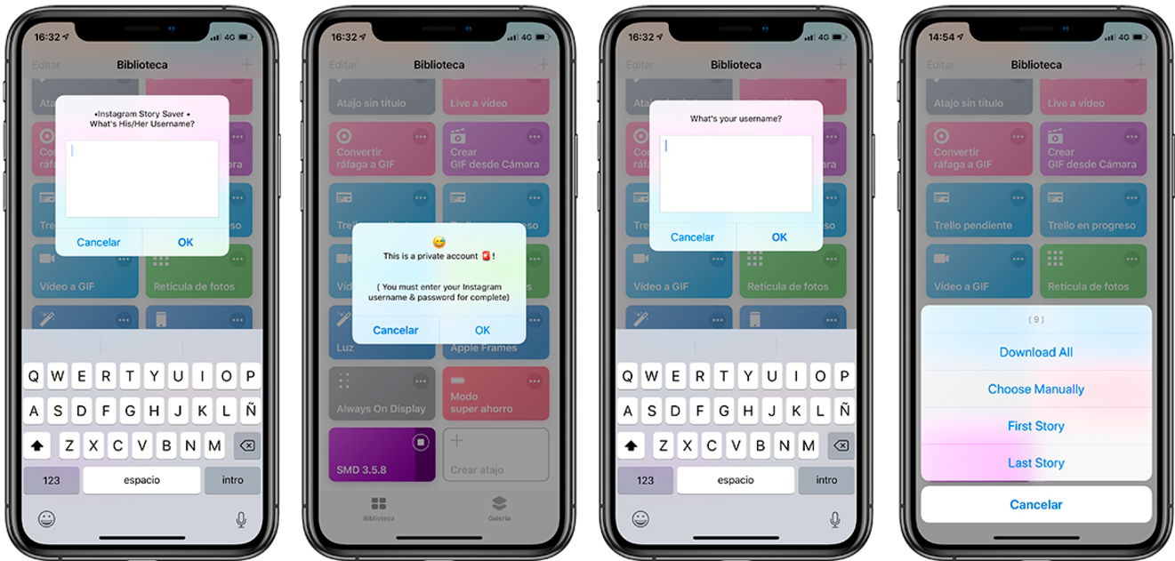 Como descargar historias de Instagram con un atajo en el iPhone